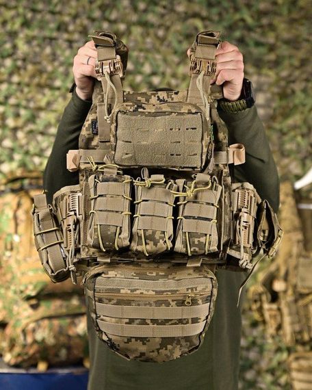 Плитоноска 4 точки быстрый сброс frion  с напашником пиксель  ПП4633 | Зображення 7