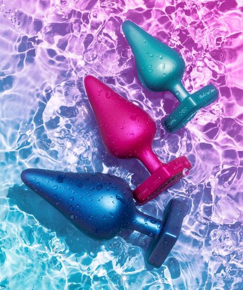 Набір із 3 анальних пробок ROMP Luster різнокольорові Sex Aura | Зображення 5