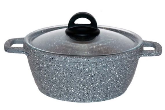 Каструля антипригарна Biol — 240 мм x 3,6 л Granite Grey