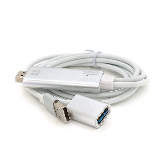 Конвертер MHL USB (мама) + USB (тато) => HDMI(тато) 1м, Black, 4K/2K, BOX
