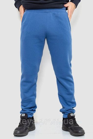 Спортивные штаны мужские на флисе однотонные, цвет джинс, размер XL FA_008684