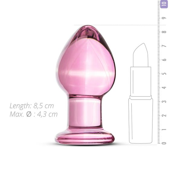 Рожева анальна пробка зі скла Gildo Pink Glass Buttplug | Зображення 2