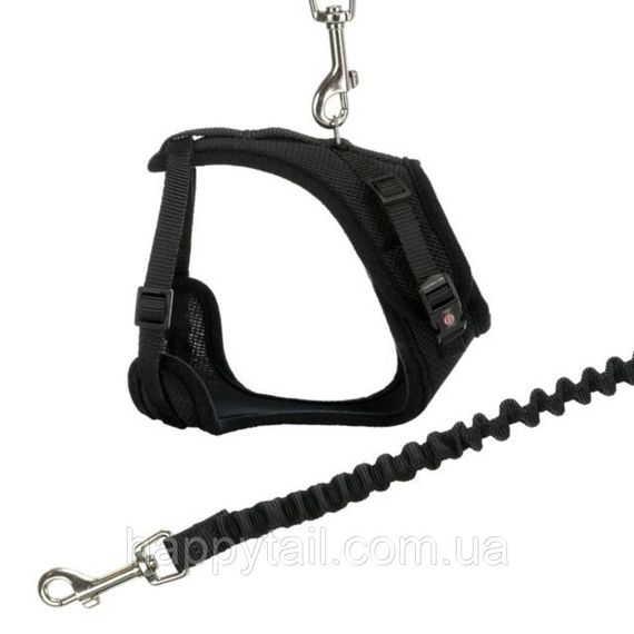Анатомічна шлея для котів Trixie Y-Harness бірюзова з еластичним повідцем 1 м розмір 39-60 см | Зображення 2