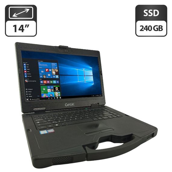 Полузащищенный ноутбук Getac S410 / 14" (1366x768) TN / Intel Core i5-6200U (2 (4) ядра по 2.3 - 2.8 GHz) / 8 GB DDR3 / 240 GB SSD / Intel UHD Graphics 620 б/у