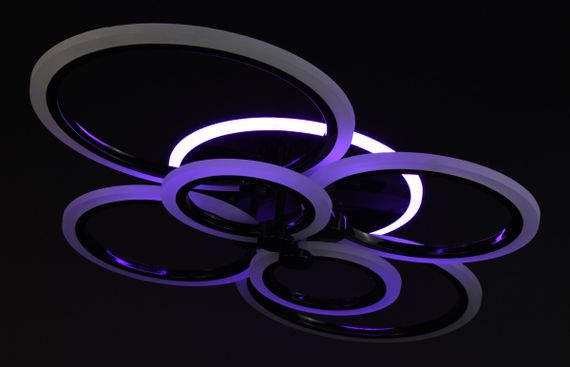 Люстра світлодіодна стельова LED світильник для квартири на стелю лед з пультом 27763 Чорний 11х57х77 см. | Зображення 6