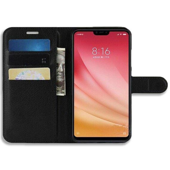 Чохол книжка з кишенями для карт на Xiaomi Mi8 lite колір Чорний | Зображення 1