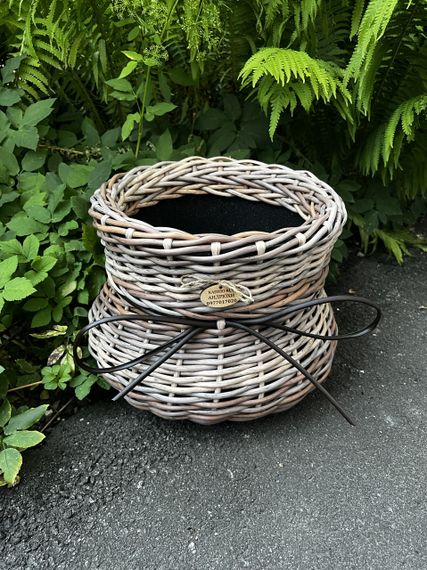 Кашпо плетене 8 л «Бландж» — декоративне кашпо для квітів, ручне плетіння | Зображення 2
