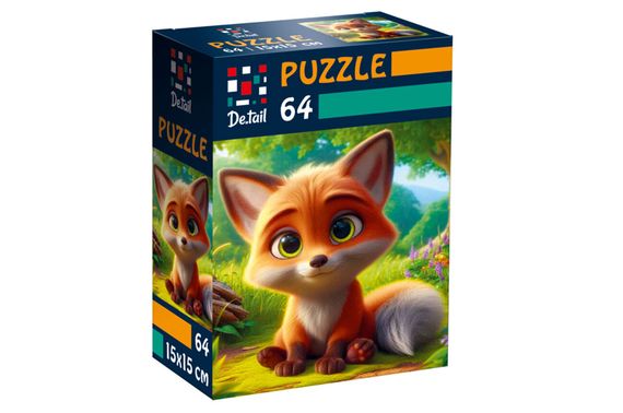 Пазли De.tail. Допитливе лисеня. 64 деталі DT1234-07 (укр) Vladi Toys | Зображення 1