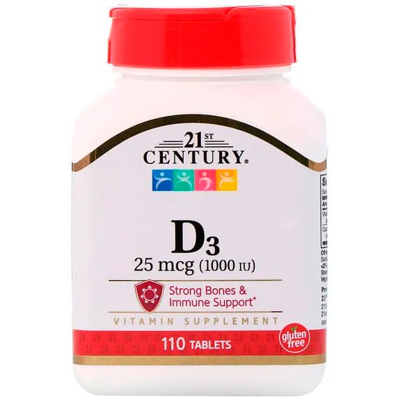Вітамін D 21st Century Vitamin D3 1000 IU 25 mcg 110 Tabs