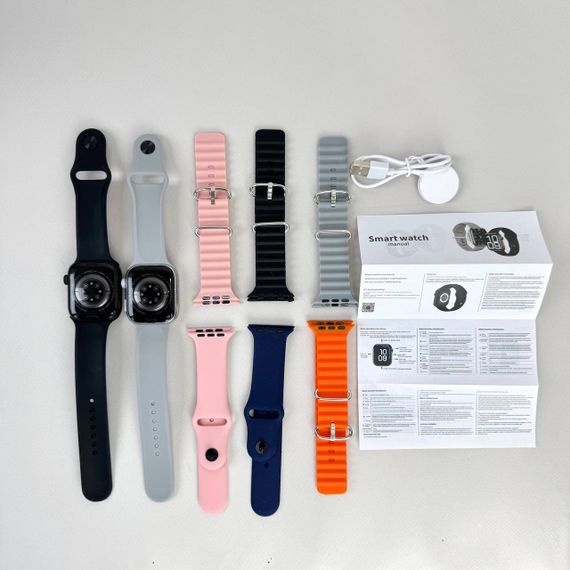 Розумний годинник Smart Watch 10 + 8 ремінців (Чорний) UA | Зображення 2