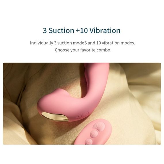 Вибратор вакуумный с двойной стимуляцией BeYourLover Tara X на пульте управления, розовый sexstyle | Зображення 8