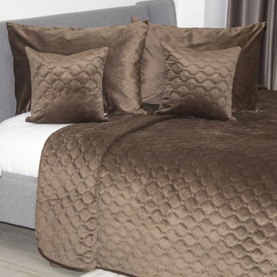 Покрывало двуспальное ТЕП Velour Ромб круглый 4-00516_33943 180х240 см кофейное | Зображення 4