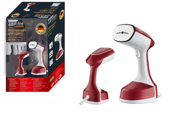 Вертикальный ручной отпариватель для одежды Красный Z.e.pline ZP-204 2500 Вт 200 мл | Зображення 1