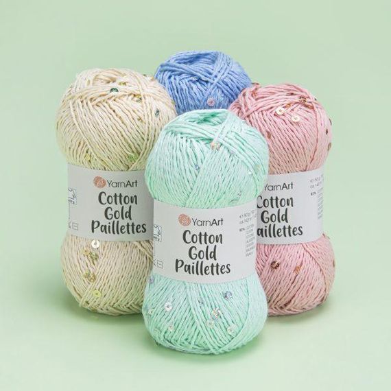 Yarnart COTTON GOLD PAILLETTES № 7116 фіолетовий Котон Голд Пайетка Пряжа бавовна з паєткою, нитки для в'язання | Зображення 3