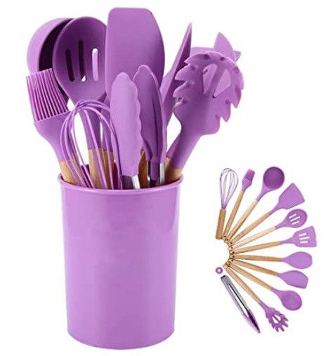 Набор кухонных предметов Silicone kitchen utensils set 12 предметов Фиолетовый | Зображення 3