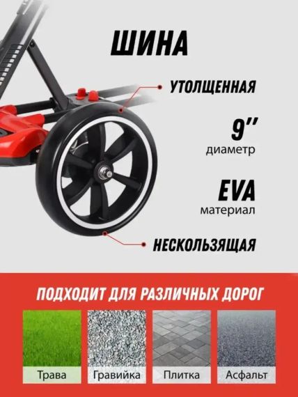 Электромобиль сложен с аккумулятором 6V 4.5Ah и скоростью до 6 км/ч/M-6072 Eco Koleso красный | Зображення 8