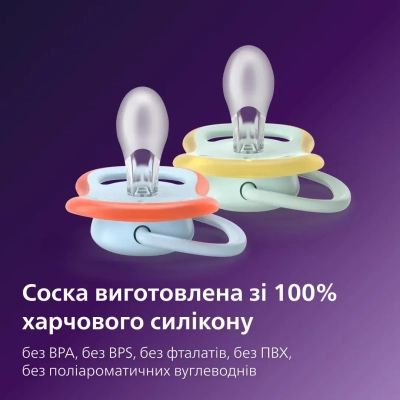 Пустышка Philips AVENT Ultra Air 0-6 місяців 2 шт блакитна (SCF087/02) | Зображення 7