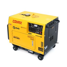 Генератор дизельний COVAX KDE7000T, 1-фазний 230V, 50Hz, 5.0kVA/4.5kW, бак 15 л, витрата 1-1.2 л/год, пуск: стартер (без АКБ),