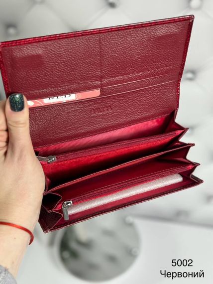 Гаманець жіночий натуральна шкіра Рептилія Червоний | Зображення 1