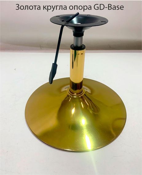 Стілець Melvin (Fred) GD-Base, на золотій круглій нозі-опорі, з регулюванням висоти, м'яке сидіння текстиль сірий BREGO-10 | Зображення 4