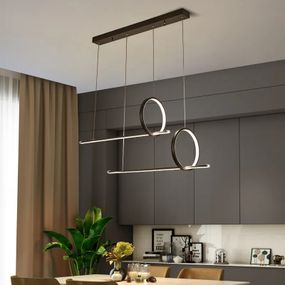 Люстра світлодіодна підвісна LED світильник для квартири на стелю лед 27173 Чорний 50-150х25х100 см.