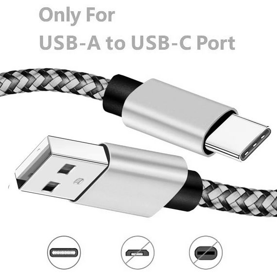 USB Type-C кабель 2.4 A швидке заряджання, нейлоновий для Android 1 метр