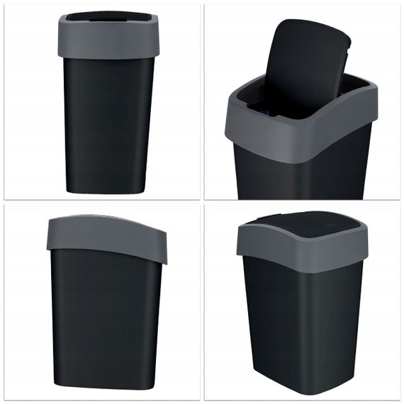 Контейнер для мусора с поворотной крышкой Curver (Курвер) Flip Bin 45 л (02172) Черный | Зображення 6