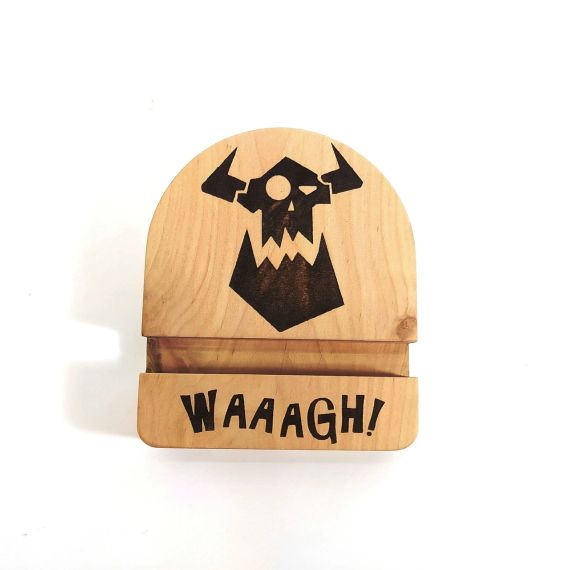 Підставка тримач під смартфон телефон планшет WAAAGH! 10х12х2 см Майстерня містера Томаса Дерево