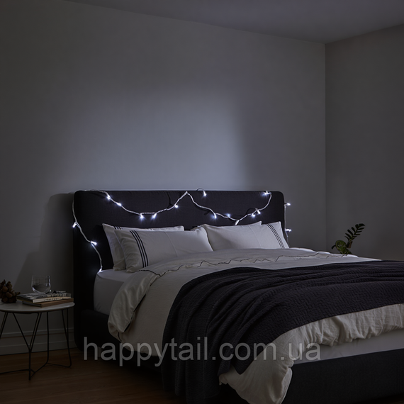 Новорічна кімнатна гірлянда нитка 6 м 50 LED білий провід Білий W50LED6MWW | Зображення 1