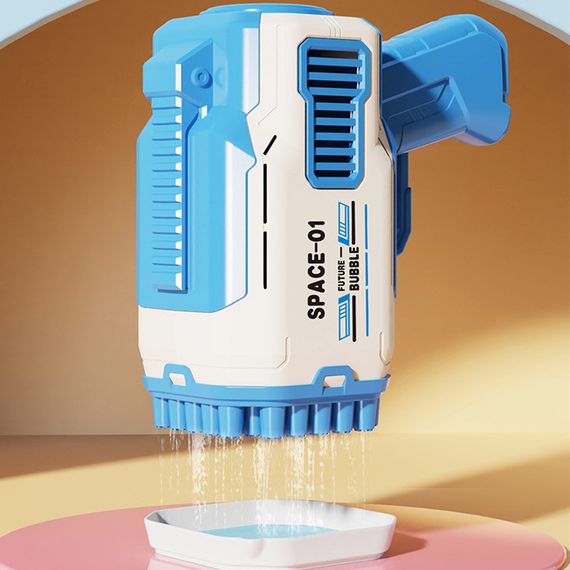 Пистолет для мыльных пузырей Bubble Gun 698-20 с насадками на 32/45 отверстий 50ml Blue | Зображення 2