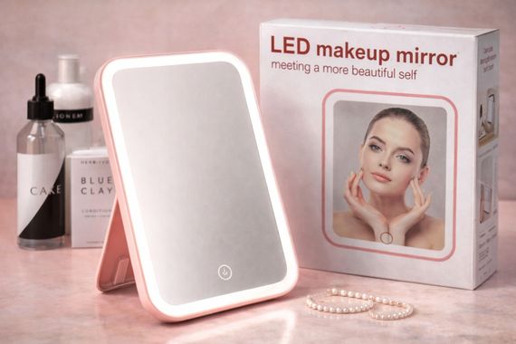 Сенсорне дзеркало з підсвічуванням на акумуляторі для макіяжу Led makeap mirro