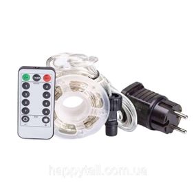Гірлянда роса на пульті 50 метрів на 500 led світлодіодів крапля на білому дроті біла 500L50MWW