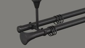 Карниз для штор дворядний металевий 19 мм стельовий, Принц колір Маренго 240 див.