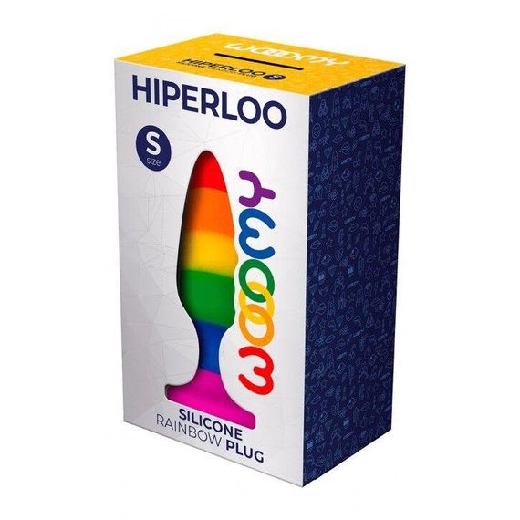 Силіконова анальна пробка Wooomy Hiperloo Silicone Rainbow Plug S, діаметр 2,4 см, довжина 9 см | Зображення 2