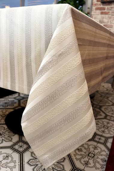 Скатерть жаккардовая Kayra Strip 160×285 см | Зображення 8