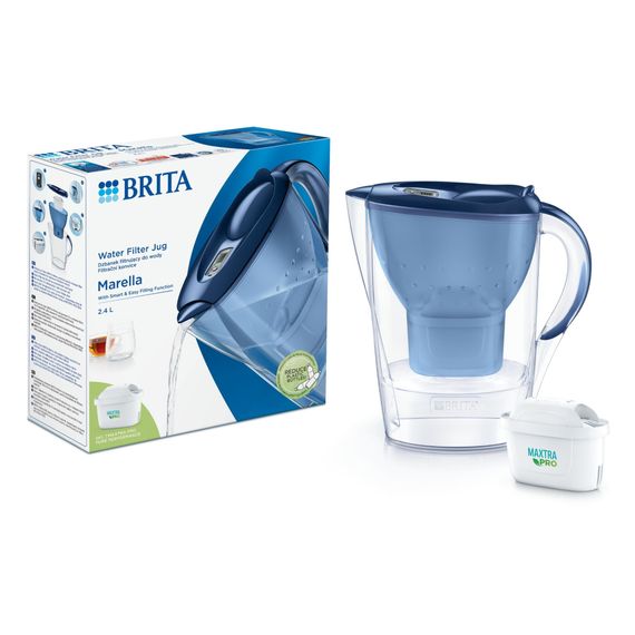 Фільтр-глечик Brita Marella Memo MXPro 2.4л (1.4л води) з фільтр-картриджем, синій (1052799) | Зображення 5