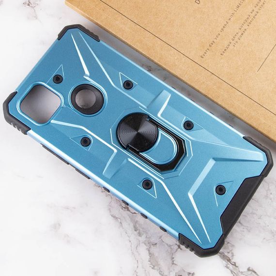 Ударопрочный чехол Pathfinder Ring для Xiaomi Redmi 9C / 10A TPU+PC, Кольцо-держатель, Голубой / Light Blue | Зображення 3