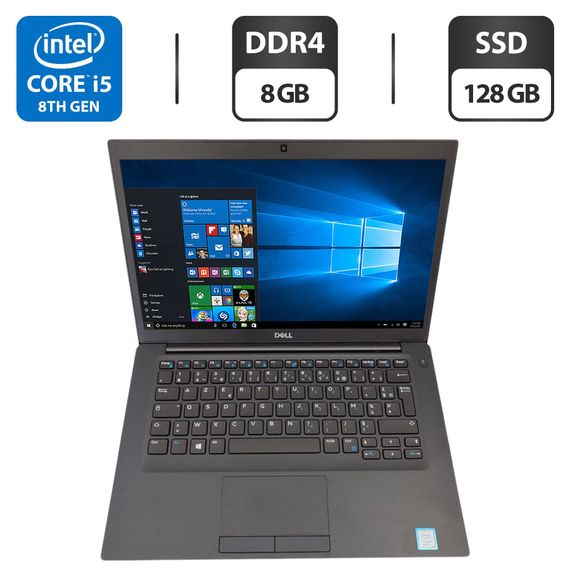 Нетбук Б-класс Dell Latitude 7490 / 14" (1366x768) TN / Intel Core i5-8250U (4 (8) ядра по 1.6 - 3.4 GHz) / 8 GB DDR4 / 128 GB SSD / Intel UHD Graphics 620 / WebCam б/у