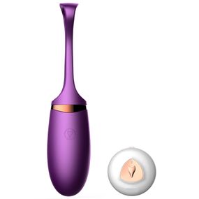 Віброяйце B - Series Fox Vibrating Silicone Love, голосове управління, фіолетове