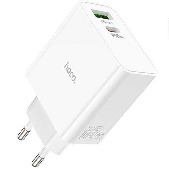 МЗП Hoco C113A Awesome PD65W (1USB-A/1C) White | Зображення 1