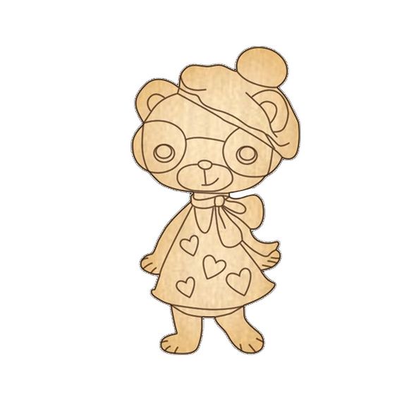 Заготовка брошки для розфарбовування "Ведмедик-4" FDZB-041