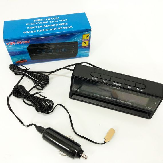 Автомобільний годинник з термометром та вольтметром VST-7010V | Зображення 9