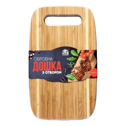 Дошка кухонна 25*15см бамбук з отвором 8859 S&T