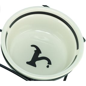 Миска Trixie Water керамічна для собак 0,6 л діаметр 15 см біло-чорна