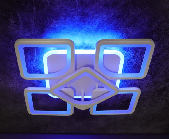 Люстра світлодіодна стельова LED світильник для квартири на стелю лед з пультом 25727 Білий 11х40х40 см. | Зображення 6