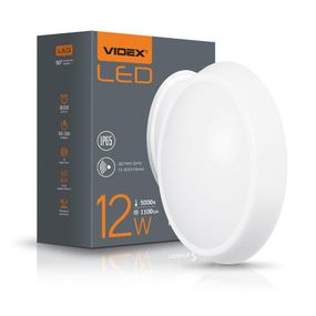 Світлодіодний світильник IP65 овальний VIDEX 12W 5000K білий сенсорний