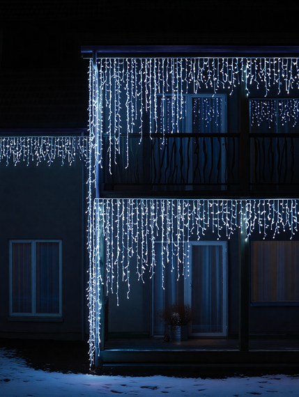 Уличная гирлянда Бахрома 36 м 600 LED белый провод Белое сияние 36MWW | Зображення 2