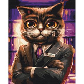 Картина по номерам "Котик Адвокат" © Марианна Пащук BS53665  Brushme 40х50 см