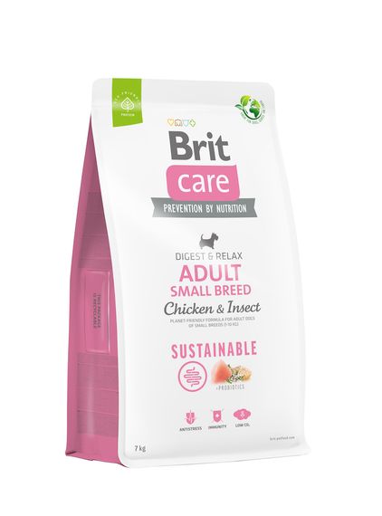 Корм Brit Care Adult Small Breed Chicken and Insect сухой с курицей и белком насекомых для взрослых собак малых пород 7 кг