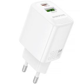 МЗП Borofone BN29 Fuente PD30W+QC3.0 (1USB-A/1C) White